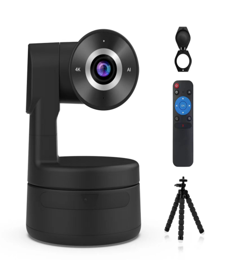 4k Camera 5X Zoom Webcam with Gesture Control and AI Human Tracking Function for Video Conference